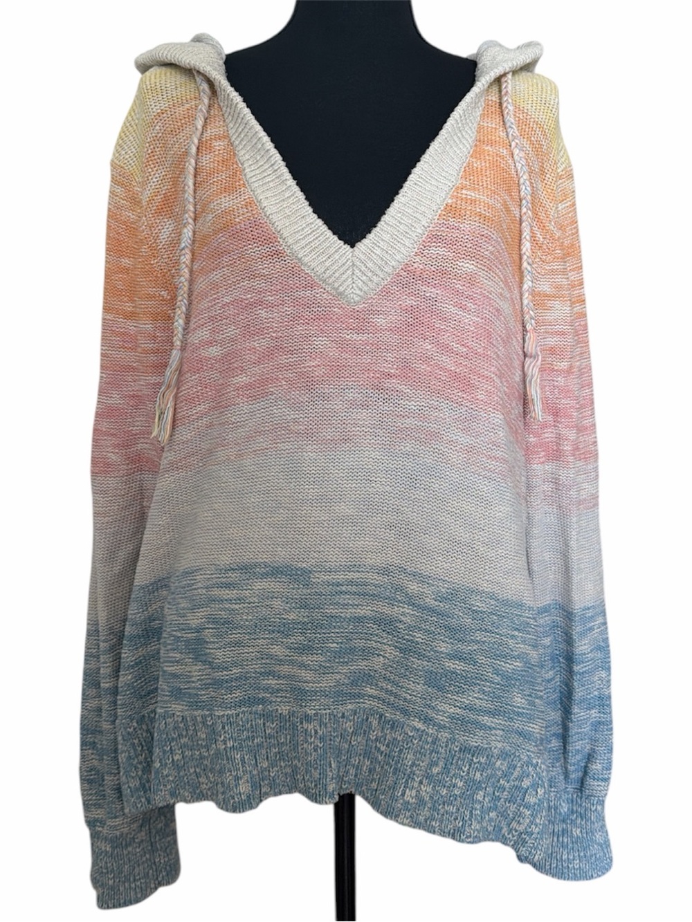 Faherty Knit V-Neck Pullover Hoodie
